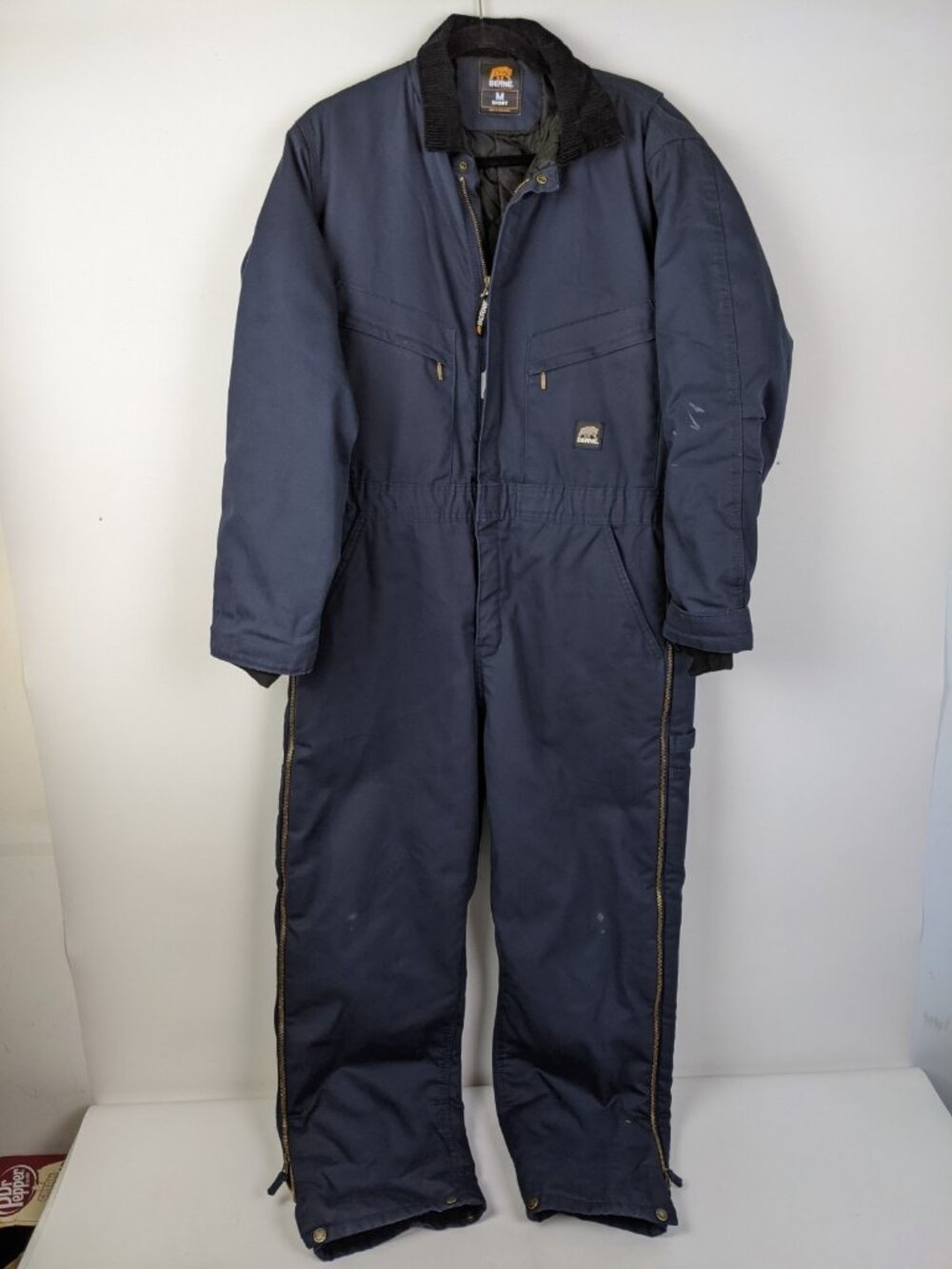 Berne Insulated Coveralls Navy Mens Medium Short (40-42) I414NV Workwear